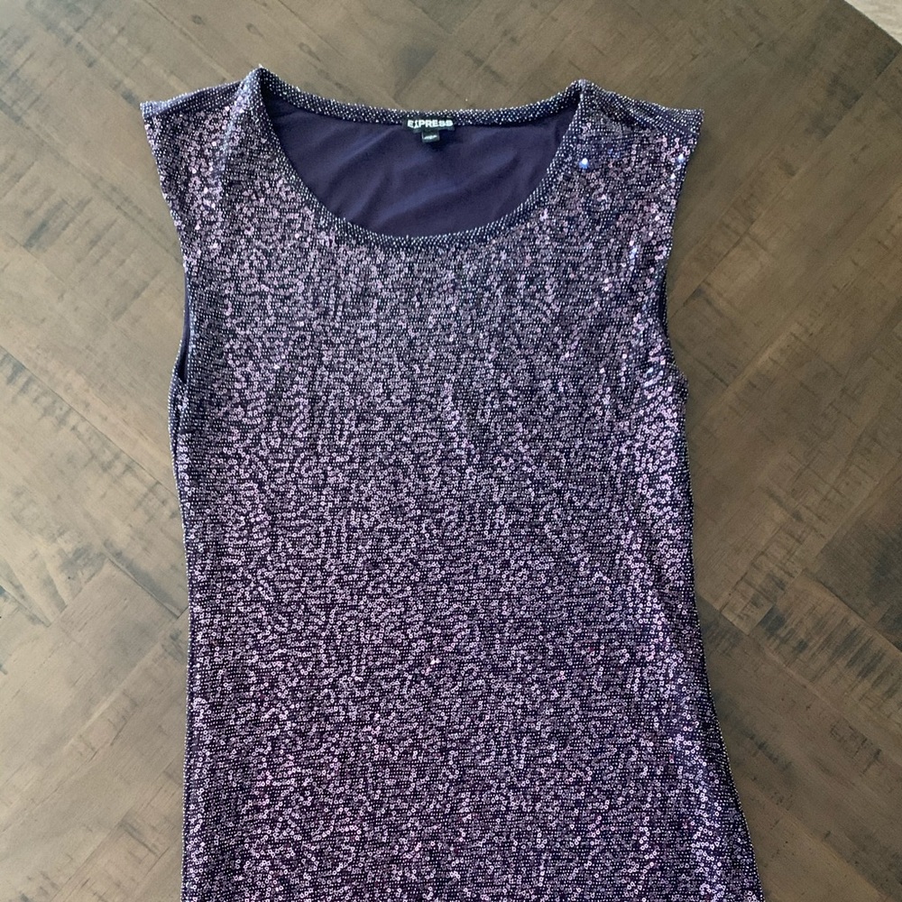 Purple sequins party dress